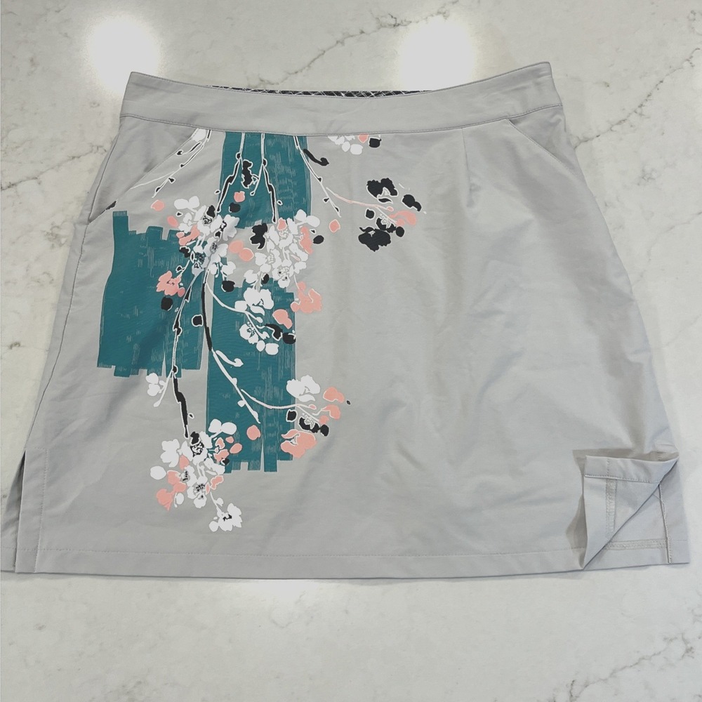 Tail Tech Sz 10 Performance Activewear Graphic Print Gray Golf Skort Pockets‎